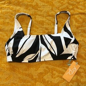 Kona Sol Black and White Bikini Top